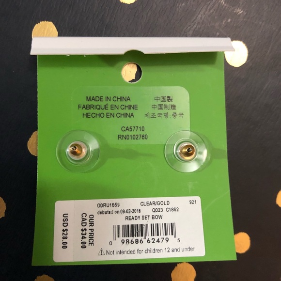 Kate Spade Gold Bow Earrings - Picture 2 of 2